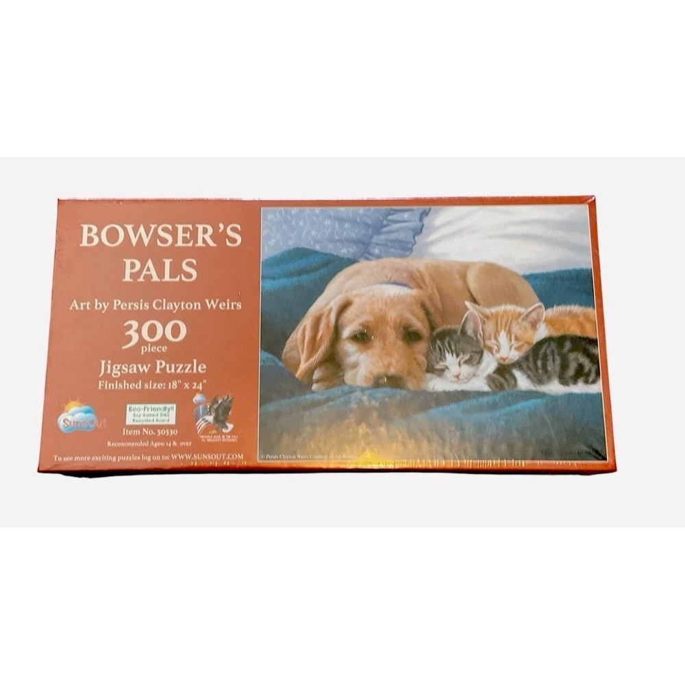 SunsOut Jigsaw Puzzle Puppies Kittens Bowser's Pals 300 Piece #50530 New Sealed